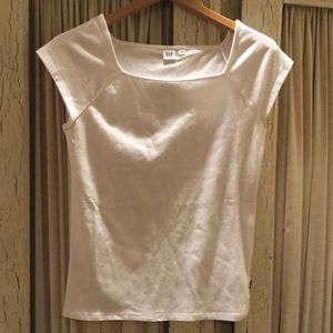 White GAP Factory top with square neckline